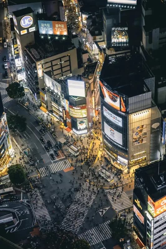 Shibuya Crossing in Tokyo Japan with HelloRoam eSIM data plan connectivity while traveling
