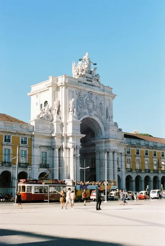Praca do Comercio in Lisbon Portugal with HelloRoam eSIM data plan connectivity while traveling