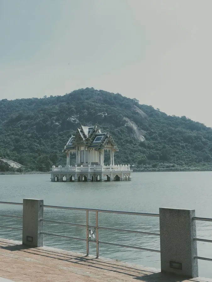 eSIM Hua Hin Thailand - royal train station Victorian-era pavilion with the famous Hua Hin beach stretching behind