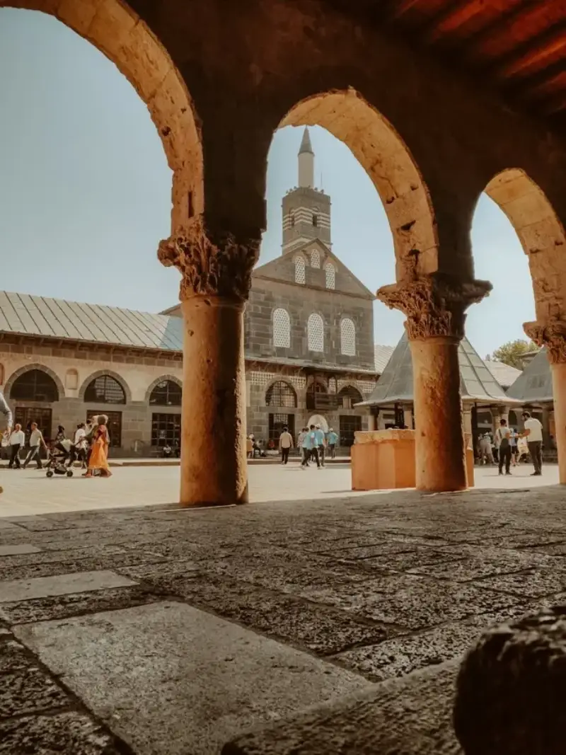 eSIM Diyarbakir Turkey - UNESCO World Heritage basalt city walls and traditional stone buildings of southeastern Turkey