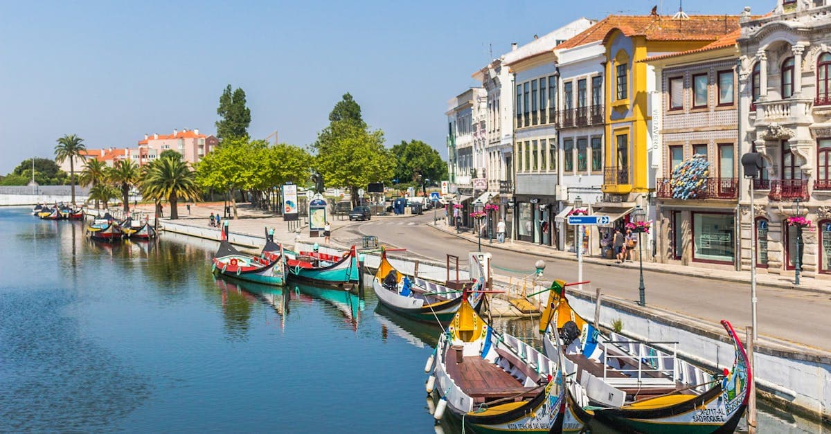 Gôndolas coloridas no canal de Aveiro, uma das melhores coisas para fazer em portugal
