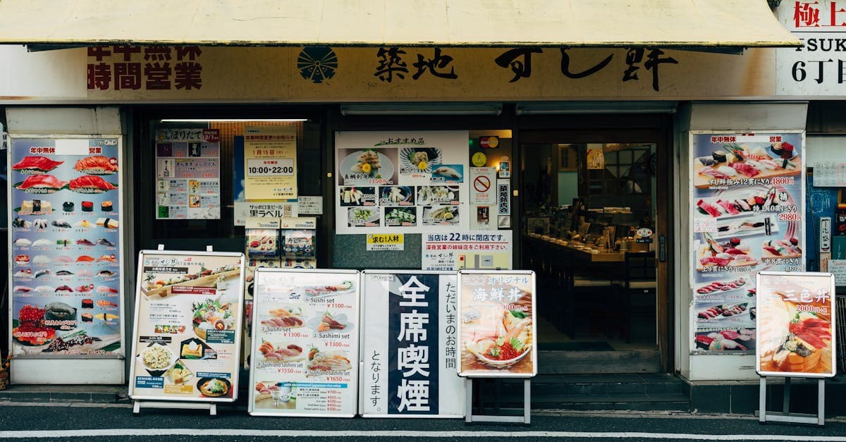 Traditional Tokyo sushi restaurant with picture menus, making it easy to order what to eat in Japan