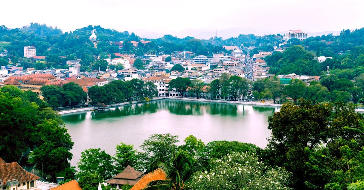 Scenic Kandy city with lush hills and lake in Sri Lanka, among the cheapest countries to visit from India
