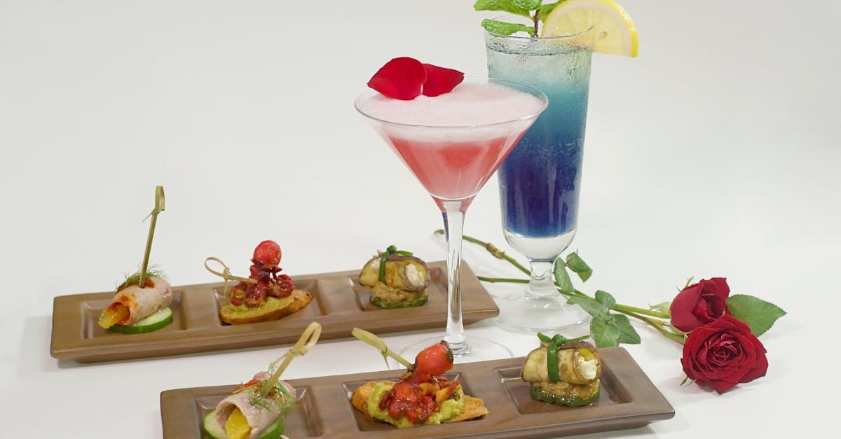 Elegant cocktails and gourmet appetizers at a stylish Bali venue for the best food in Bali