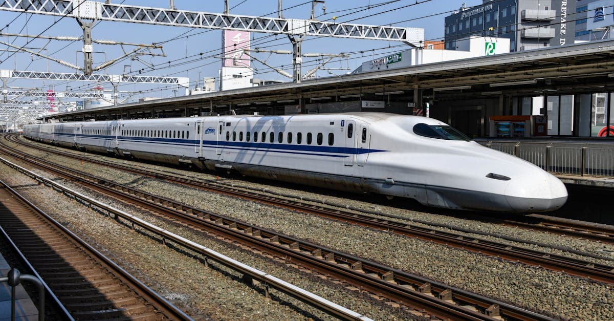 A shinkansen bullet train at Hamamatsu Station, essential for getting around on a 10-day japan itinerary