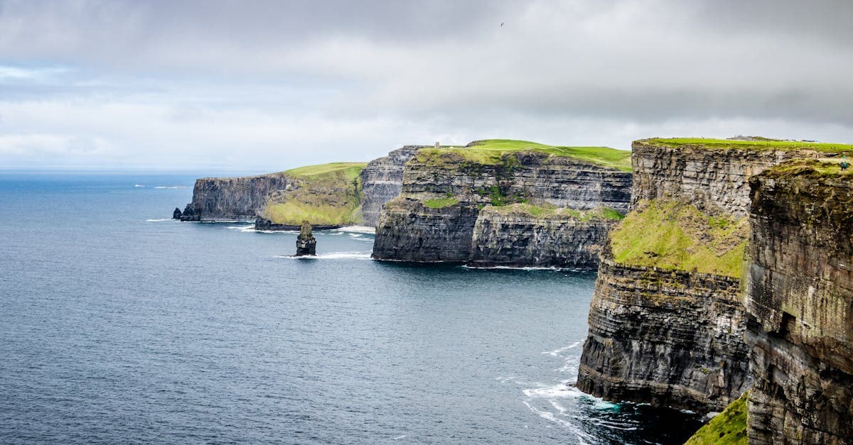 Dramatic Cliffs of Moher with stormy Atlantic skies, showing where esim ireland data helps you stay connected.
