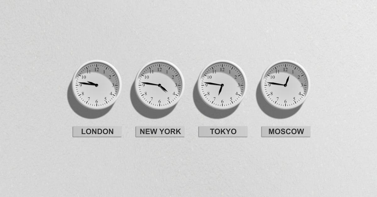 Four time-zone clocks for global cities, helping Indians plan the best time to visit Europe