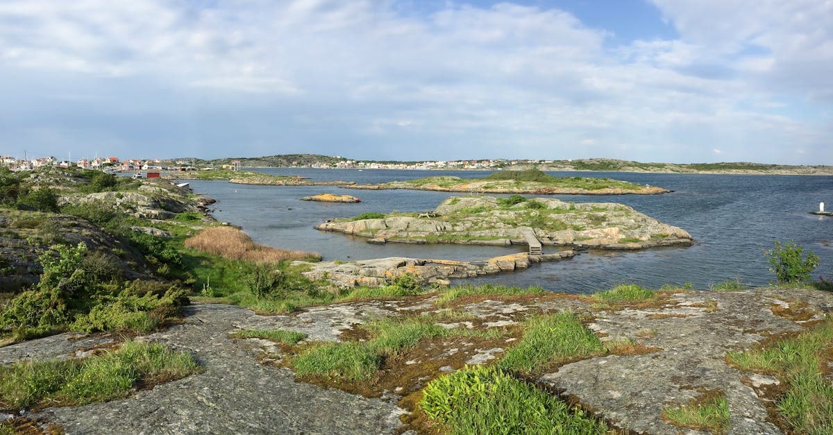 Göteborgs klippiga kustlinje med lugnt vatten och frodig grönska – en av de bästa things to do in gothenburg