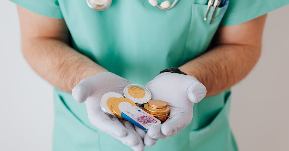 Medical worker holding cash in a hospital, showing the high cost of treatment without travel insurance cover.