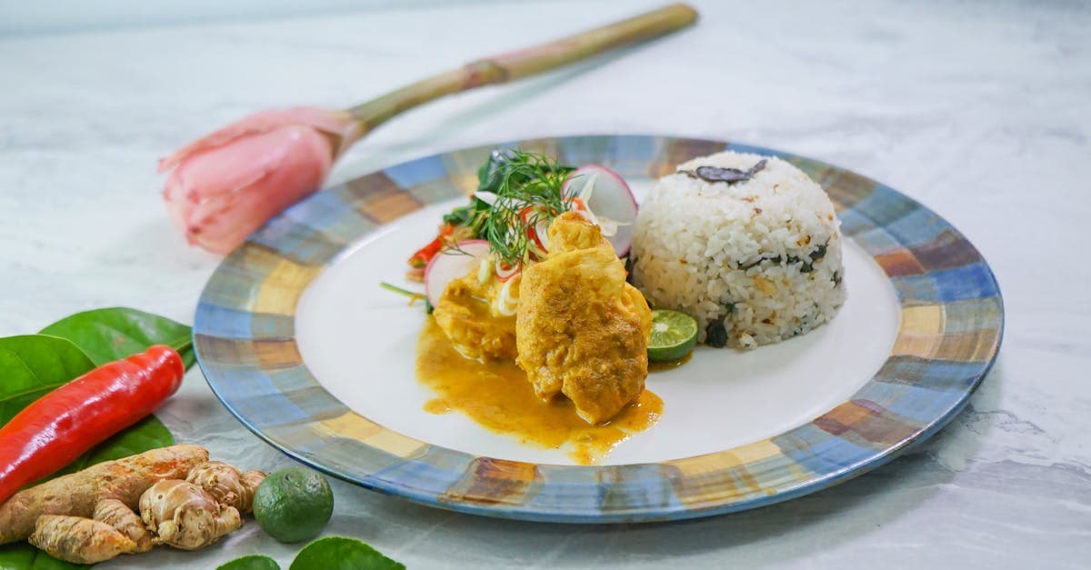Aromatic Balinese rice and spice dish on a decorative plate, reflecting the best food in Bali