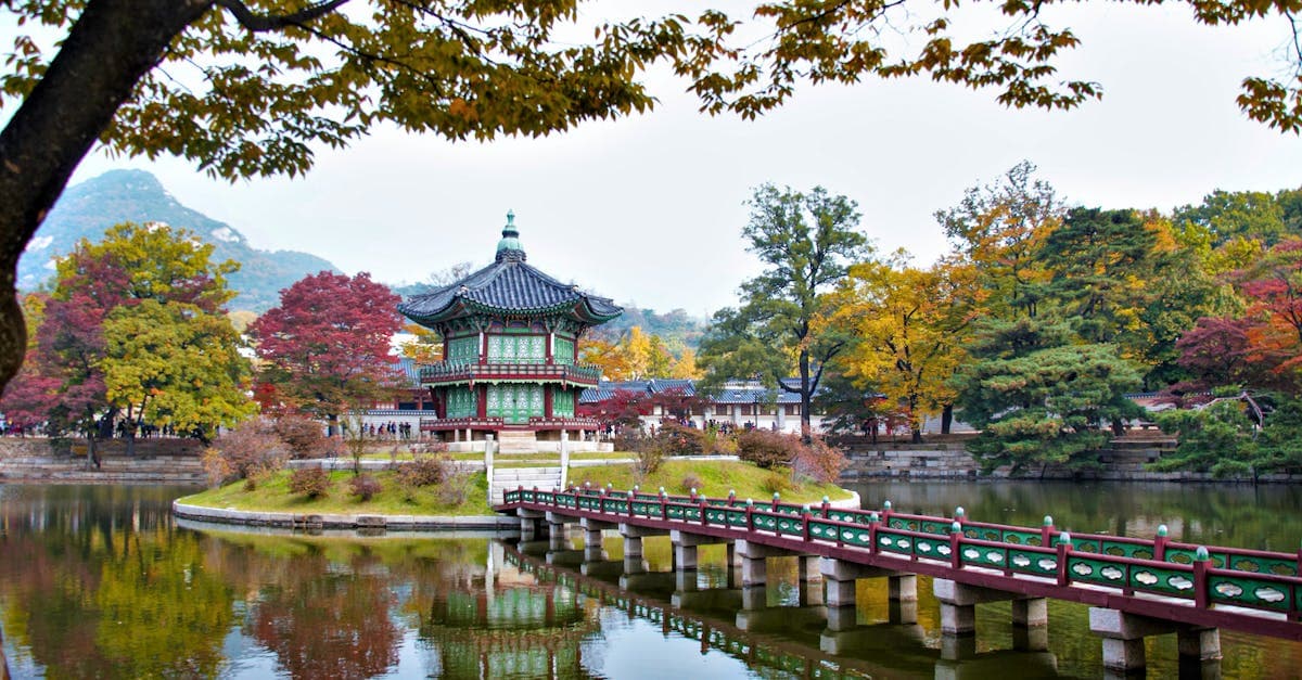 경복궁 단풍과 고요한 연못의 가을 반영, 2026년 해외 솔로 여행 추천 목적지의 아름다운 전경