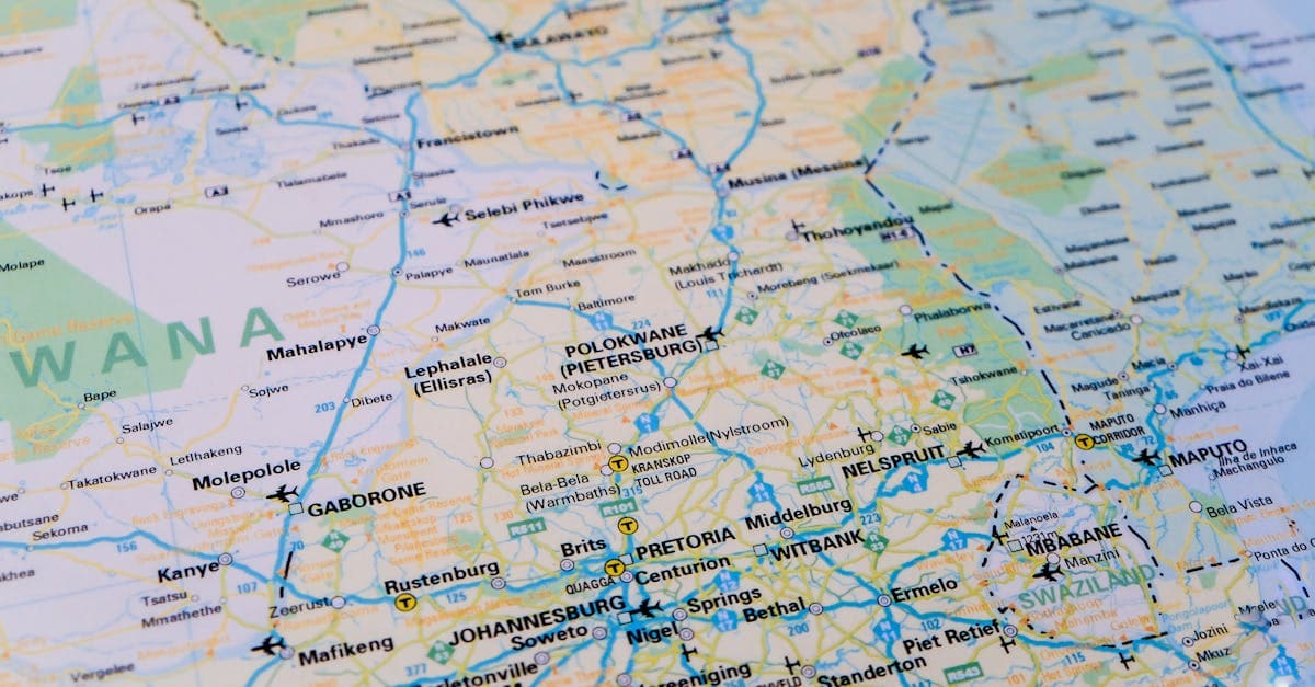 Detailed map of Southern Africa helping travellers choose the best travel insurance south africa