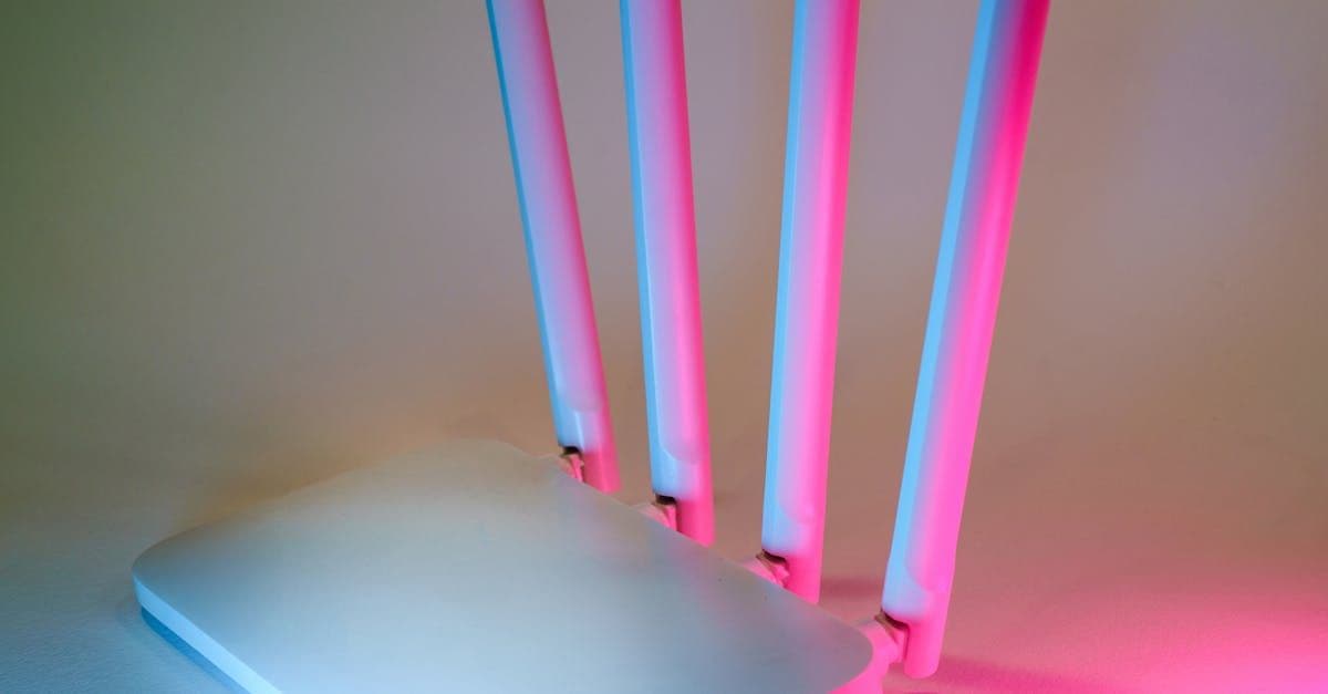 Wireless router glowing with neon lights, demonstrating signal placement and heat throttling for portable wifi hotspots