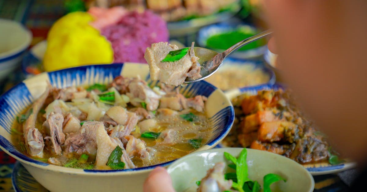 Soupe de canard aux pousses de bambou, exemple authentique de la nourriture vietnam de rue et de marché