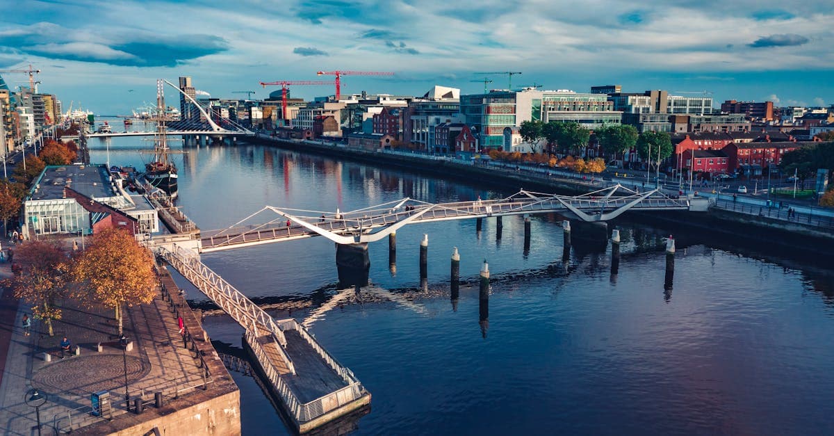 Dublin city skyline with the River Liffey, where an esim ireland is the smartest way to stay online.