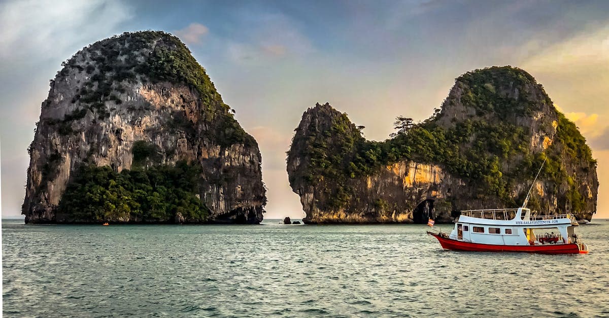 Dramatic limestone karsts off Krabi's Andaman coast, among the best places to visit in Thailand