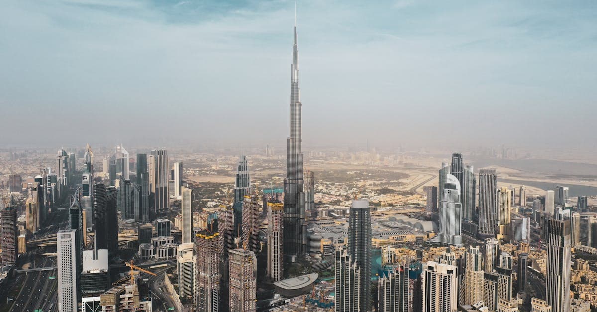 Aerial view of Dubai's Burj Khalifa and skyline, gateway to things to do in Dubai for South African visitors