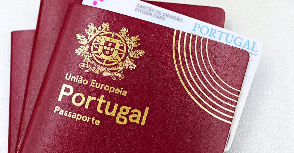 Portuguese passport and citizen card documents required for digital travel eSIM visa portugal application.