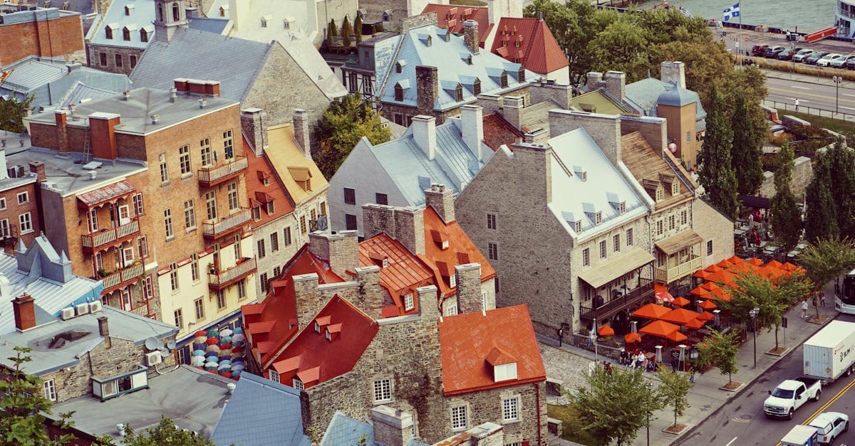 Aerial view of Old Québec City historic rooftops representing Canada's cheap vacation destinations